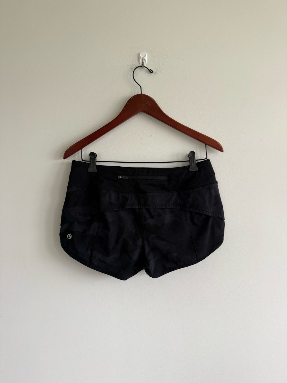 lululemon athletica Black Athletic Shorts with Subtle Camo